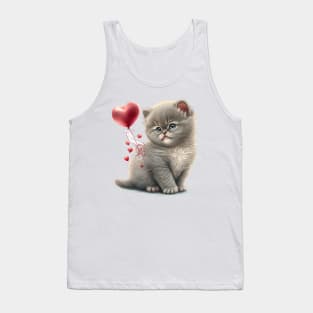 Valentines kitty cat- a Purr-fect valentine gift for the feline-loving pet lover Tank Top